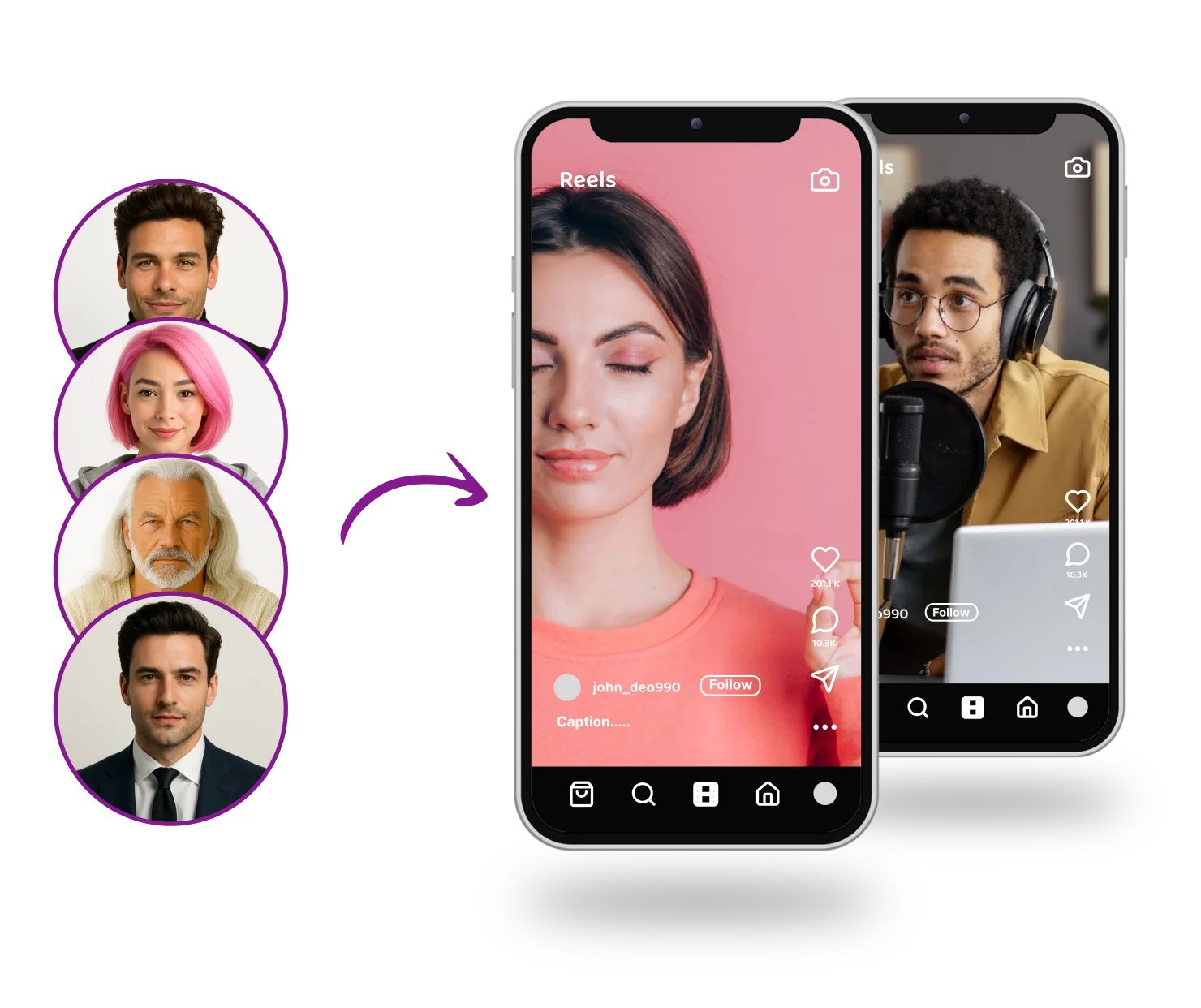 Създател на съдържание, използващ смартфон, за да се свърже с различни влиятелни лица в социалните медии.