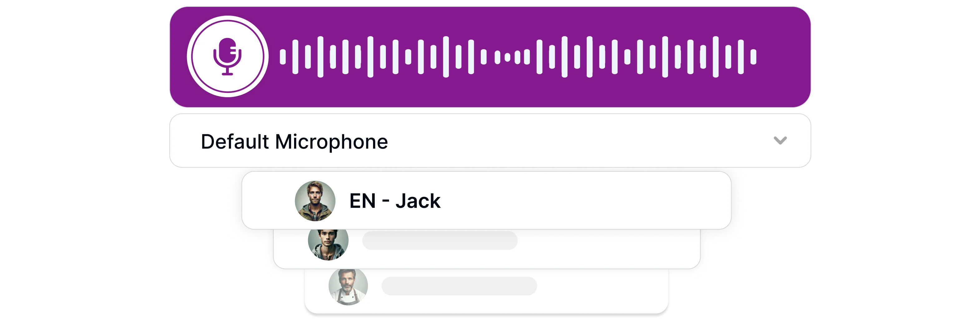 Profil dengan gelombang suara dan Suara Realistis Alami, menunjukkan sintesis ucapan yang nyata.