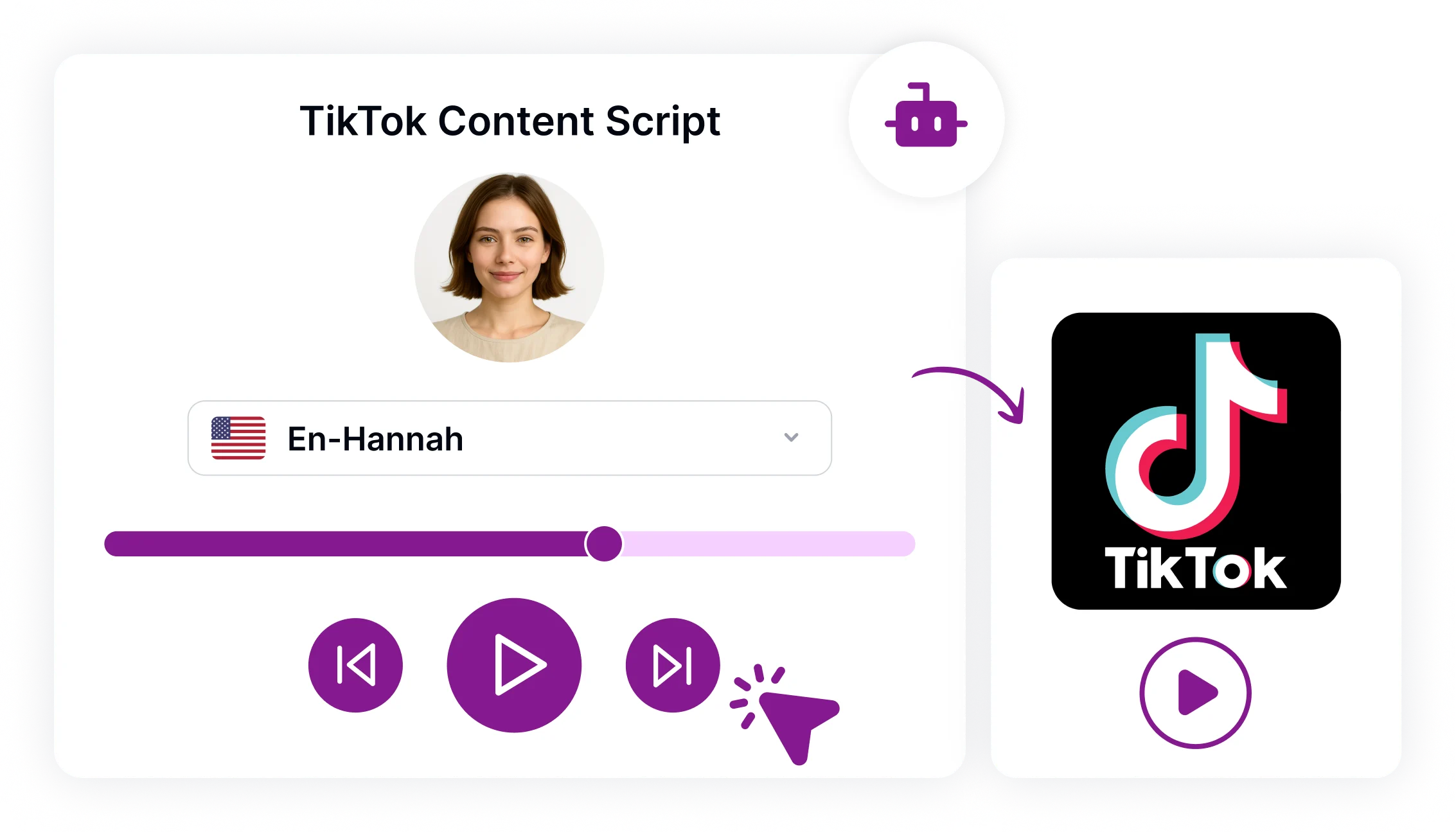 텍스트는 마이크 아이콘을 통해 빠르고 간단하게 읽혀 Speaktor의 쉬운 음성 해설 기능을 강조합니다.