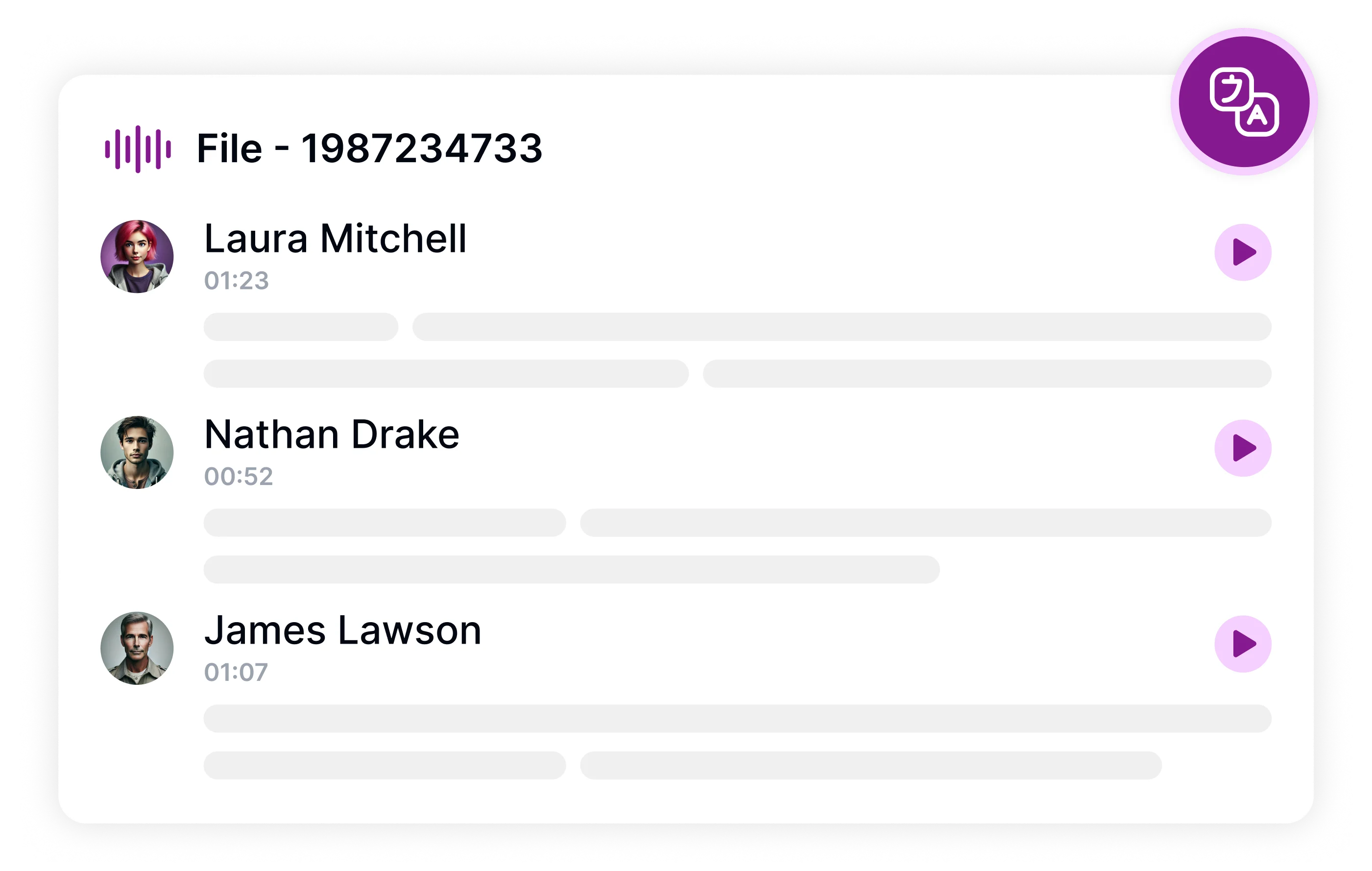 Ikon mikrofon dengan Baca Teks dengan Keras, yang mewakili kemampuan text-to-speech.