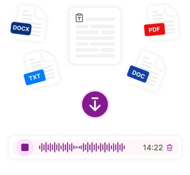Unggah teks atau dokumen, memungkinkan teks diubah menjadi audio.